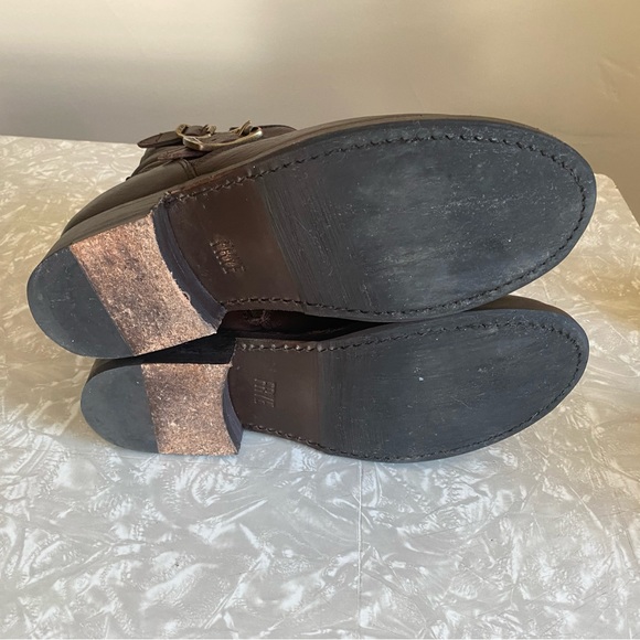 Frye Vicky 6” Buckled Biker Boot in Dark Brown - Picture 7 of 8